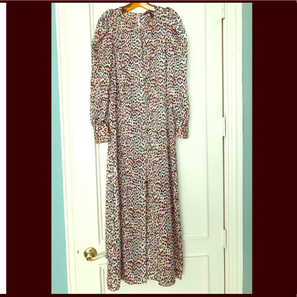 BCBGMAXAZRIA Womens Leopard Print Maxi Dress